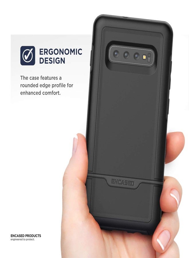 ENCASED Shockproof Galaxy S10 Plus Case - Heavy Duty Protective Cover, Black (Rebel Series for 2019 Samsung S10+) - Image 5